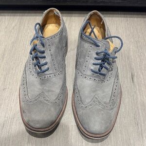 Cole Haan Gray Leather Oxfords with Blue Laces
